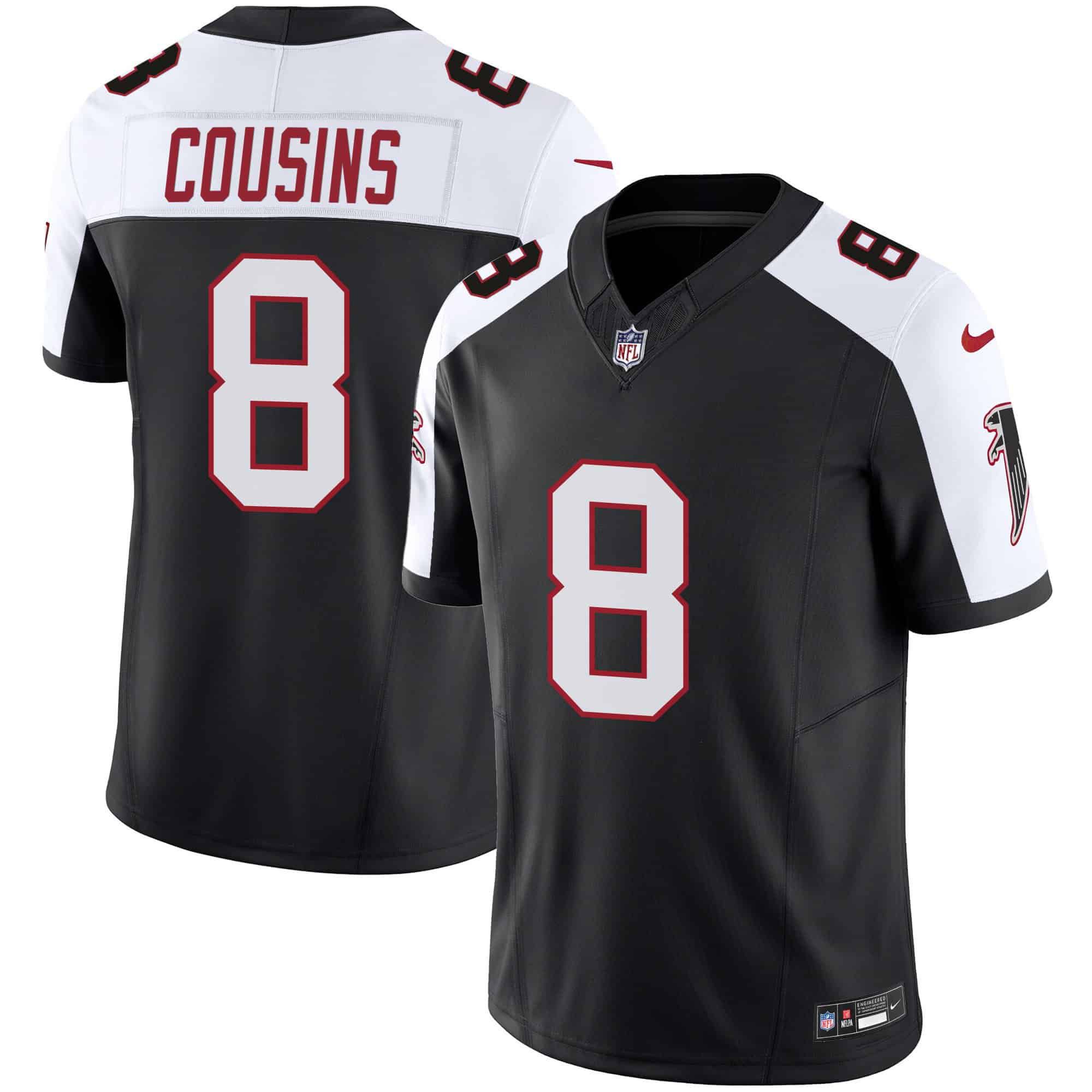 Men Atlanta Falcons #8 Cousins Black 2024 Nike Vapor Limited NFL Jersey->customized nfl jersey->Custom Jersey